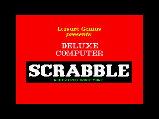 Scrabble DeLuxe title screen for ZX Spectrum